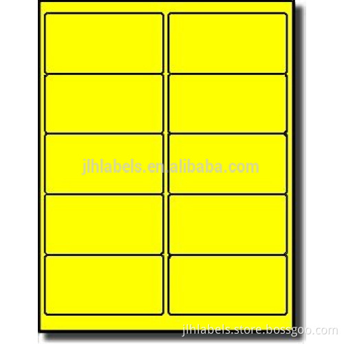 1,000 Label Fluorescent Neon LASER ONLY Labels, 4" x 2", 100 Sheets use Avery 5163 Template
